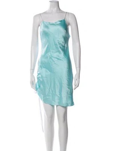 Pre-owned Dannijo Silk Mini Dress In Blue