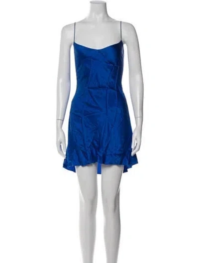 Pre-owned Dannijo Silk Mini Dress In Blue