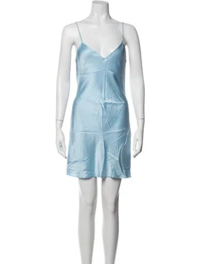 Pre-owned Dannijo Silk Mini Dress In Blue