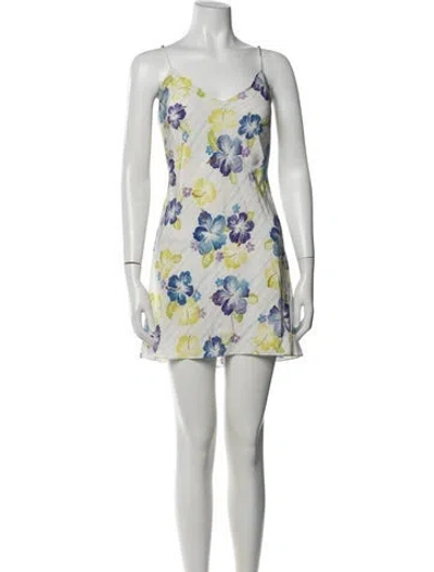 Pre-owned Dannijo Silk Mini Dress In Blue/pink/purple