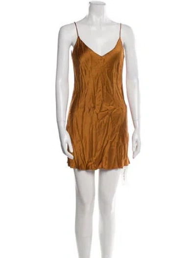 Pre-owned Dannijo Silk Mini Dress In Brown