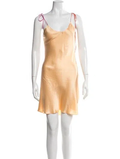 Pre-owned Dannijo Silk Mini Dress In Gold