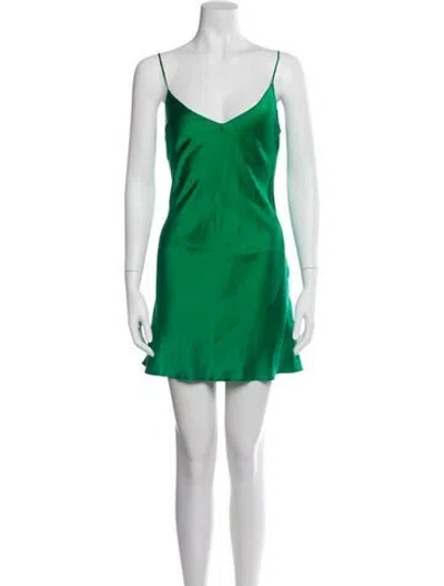 Pre-owned Dannijo Silk Mini Dress In Green