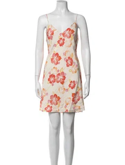 Pre-owned Dannijo Silk Mini Dress In Green/neutrals/pink