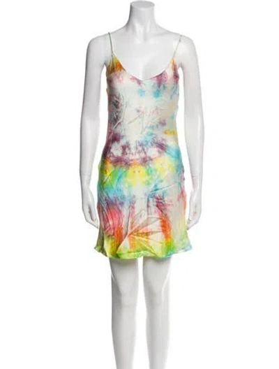 Pre-owned Dannijo Silk Mini Dress In Neutral