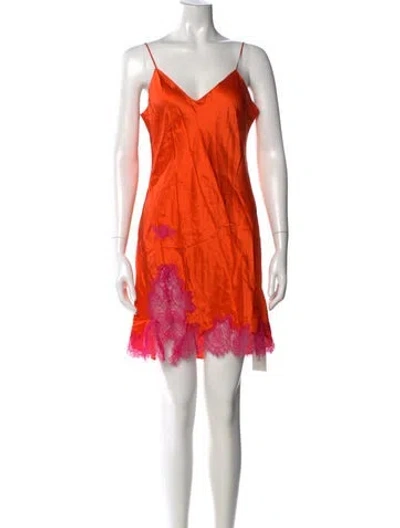 Pre-owned Dannijo Silk Mini Dress In Orange