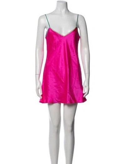 Pre-owned Dannijo Silk Mini Dress In Pink