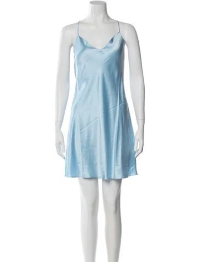 Pre-owned Dannijo Silk Mini Dress W/ Tags In Blue