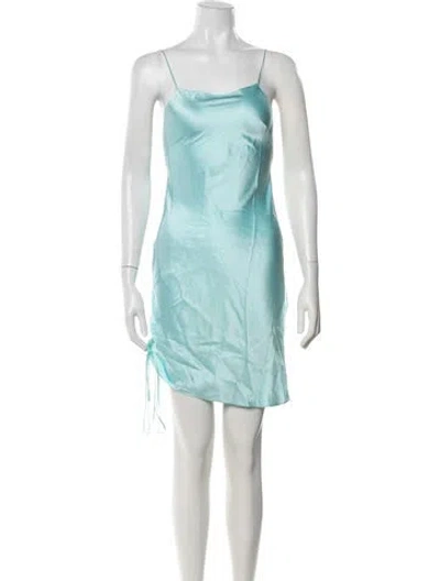 Pre-owned Dannijo Silk Mini Dress W/ Tags In Blue