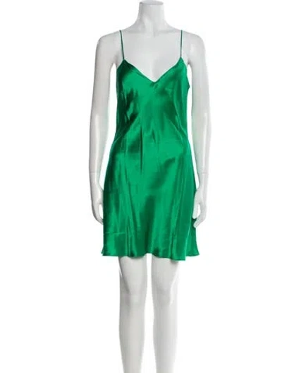 Pre-owned Dannijo Silk Mini Dress W/ Tags In Green