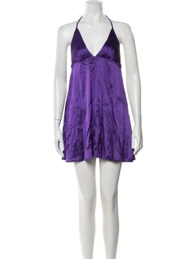 Pre-owned Dannijo Silk Mini Dress W/ Tags In Purple
