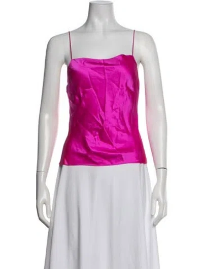 Pre-owned Dannijo Silk Square Neckline Top In Pink