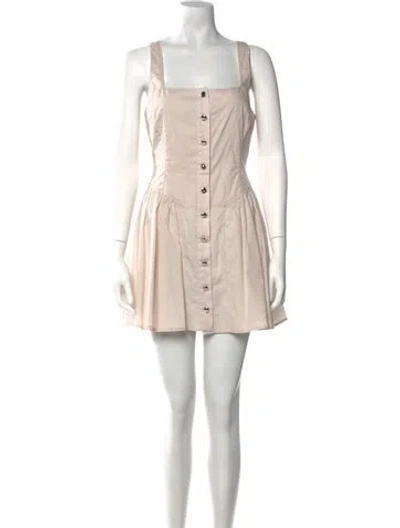 Pre-owned Dannijo Square Neckline Mini Dress In Neutral