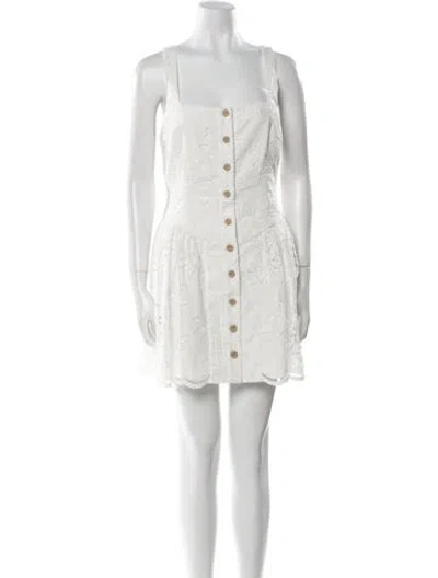 Pre-owned Dannijo Square Neckline Mini Dress In White