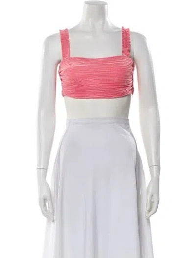 Pre-owned Dannijo Square Neckline Sleeveless Crop Top In Pink