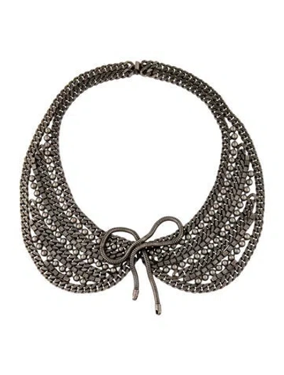 Pre-owned Dannijo Stella Bow Collar Necklace, 16" In Multi