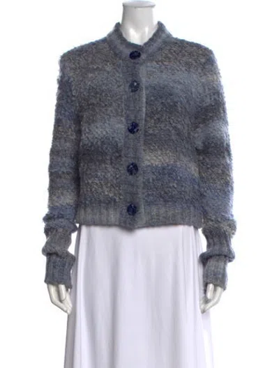 Pre-owned Dannijo Striped Open Front Sweater In Blue