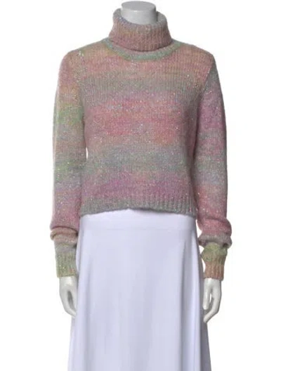 Pre-owned Dannijo Striped Turtleneck Sweater In Purple