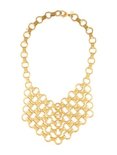 Pre-owned Dannijo Thor Bib Collar Necklace, 20.75" In Multicolor