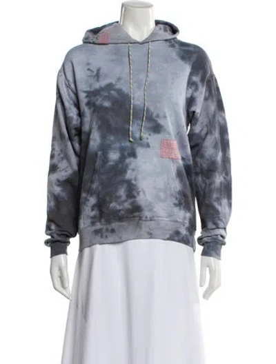 Pre-owned Dannijo Tie-dye Print Crew Neck Hoodie In Blue