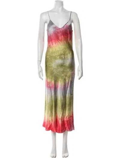 Pre-owned Dannijo Tie-dye Print Midi Length Dress In Multicolor