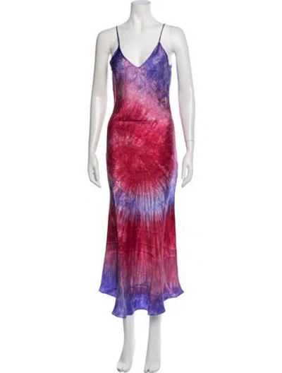 Pre-owned Dannijo Tie-dye Print Midi Length Dress In Multicolor