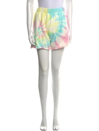 Pre-owned Dannijo Tie-dye Print Mini Shorts In White