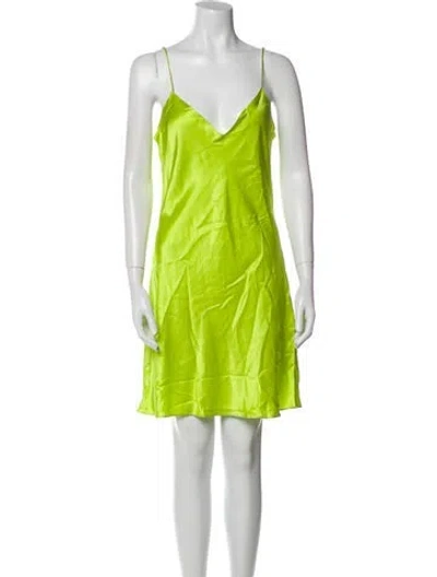 Pre-owned Dannijo V-neck Long Dress In Green