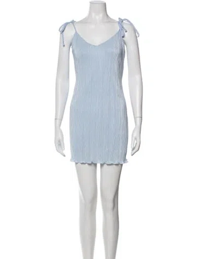 Pre-owned Dannijo V-neck Mini Dress In Blue