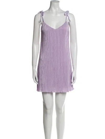 Pre-owned Dannijo V-neck Mini Dress In Purple