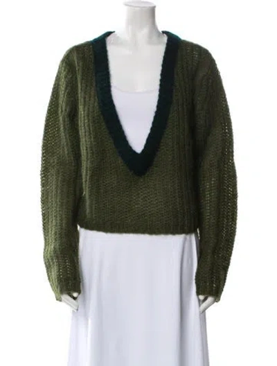 Pre-owned Dannijo V-neck Sweater In Green