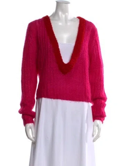 Pre-owned Dannijo V-neck Sweater In Pink