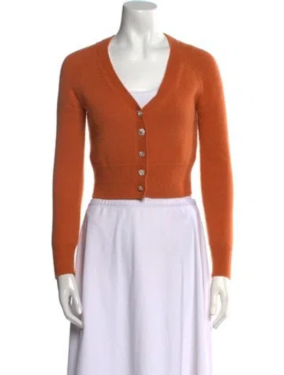 Pre-owned Dannijo Wool V-neck Sweater In Orange