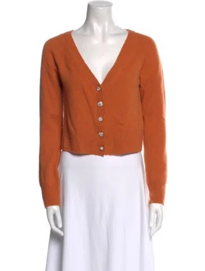 Pre-owned Dannijo Wool V-neck Sweater In Orange