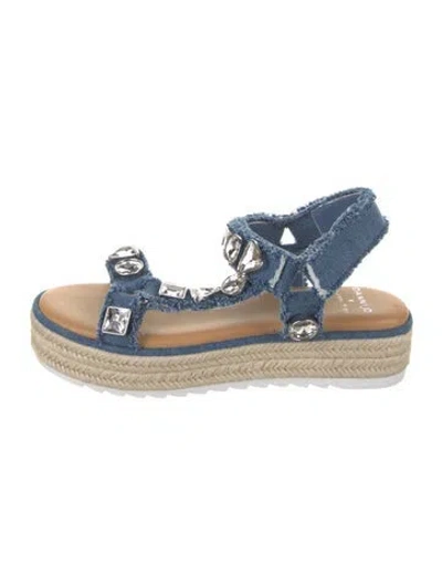 Pre-owned Dannijo X Gianni Bini Denim Sandals In Blue