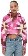 Dannijopro Nba Crop Hoodie Pink Tie Dye In Pink Tie Dye