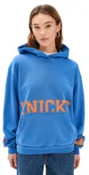 Dannijopro Ny Knicks Team Crew Hoodie Blue Pigment Dyed In Blue Pigment Dyed