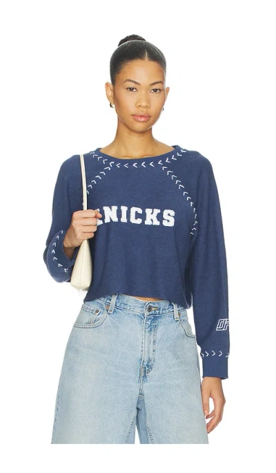 Dannijopro The Courtside Crop Sweatshirt In Blue