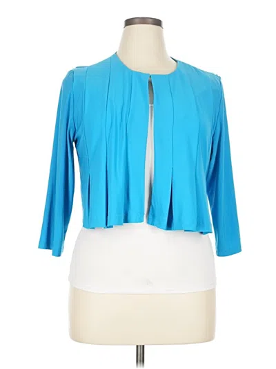 Pre-owned Danny & Nicole 3/4 Sleeve Blouse In Blue