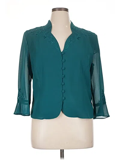 Pre-owned Danny & Nicole 3/4 Sleeve Blouse In Blue