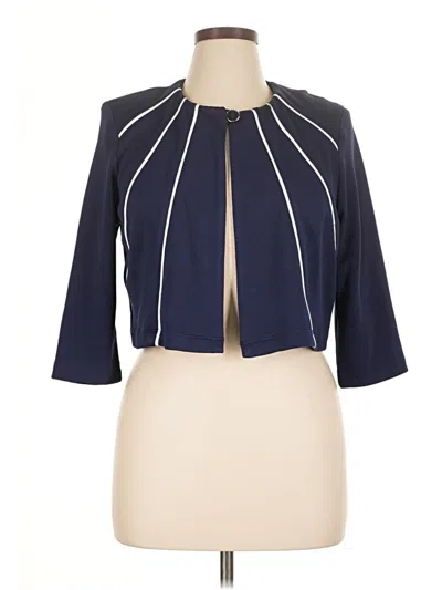 Pre-owned Danny & Nicole 3/4 Sleeve Blouse In Blue