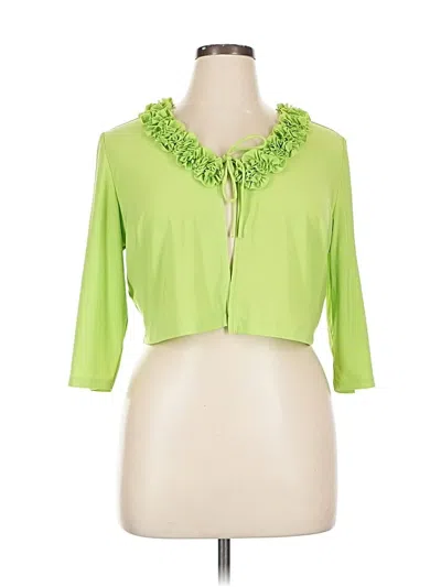 Pre-owned Danny & Nicole 3/4 Sleeve Blouse In Green
