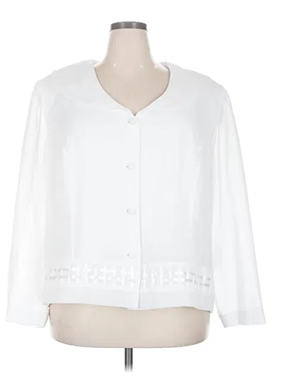 Pre-owned Danny & Nicole 3/4 Sleeve Blouse In White