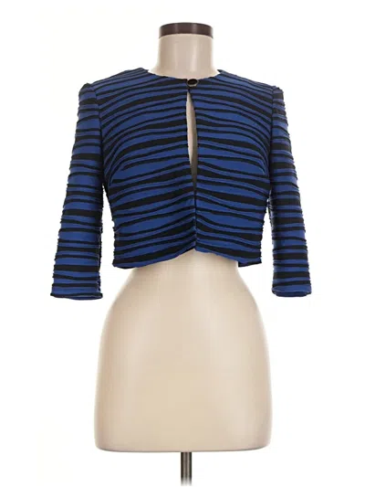 Pre-owned Danny & Nicole 3/4 Sleeve Top Blue Keyhole Neckline Tops