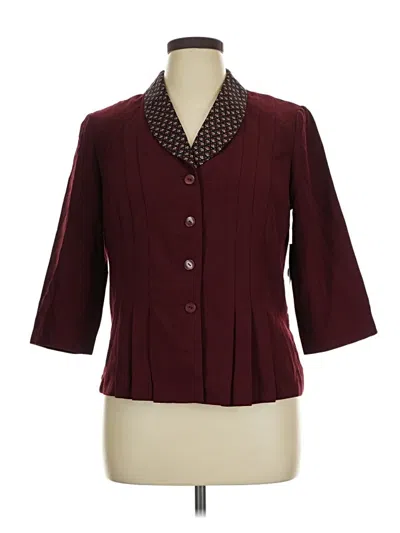 Pre-owned Danny & Nicole Blazer Jacket In Burgundy