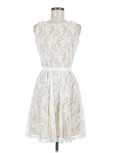 Pre-owned Danny & Nicole Cocktail Dress In White