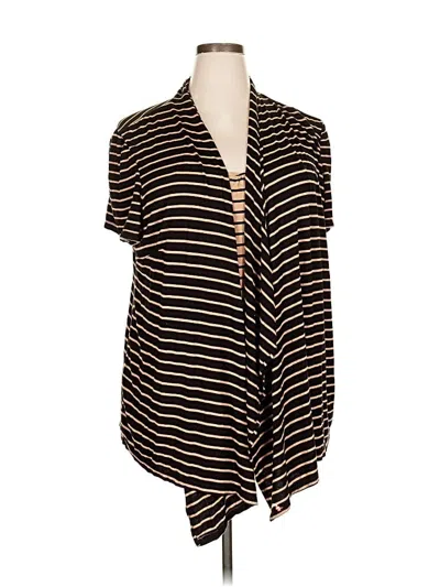 Pre-owned Danny & Nicole Short Sleeve Blouse In Black