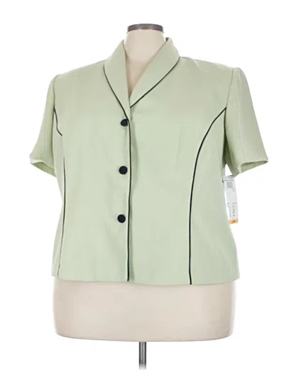Danny & Nicole Short Sleeve Blouse In Green