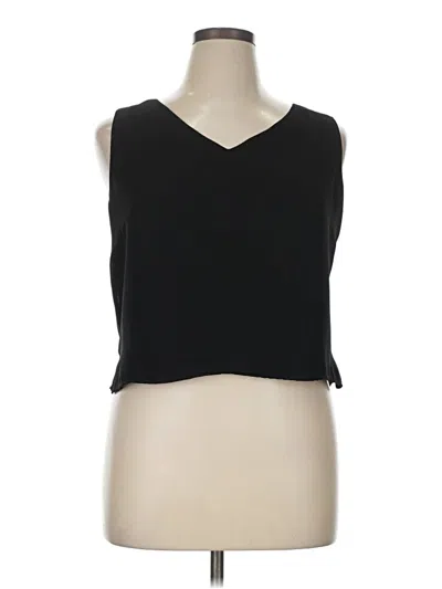 Pre-owned Danny & Nicole Sleeveless Top Black V-neck Tops