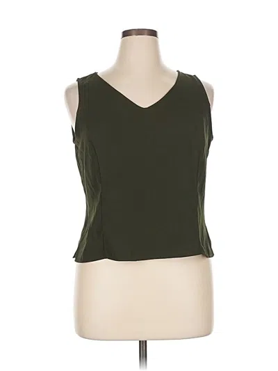 Pre-owned Danny & Nicole Sleeveless Top Green Sweetheart Neckline Tops